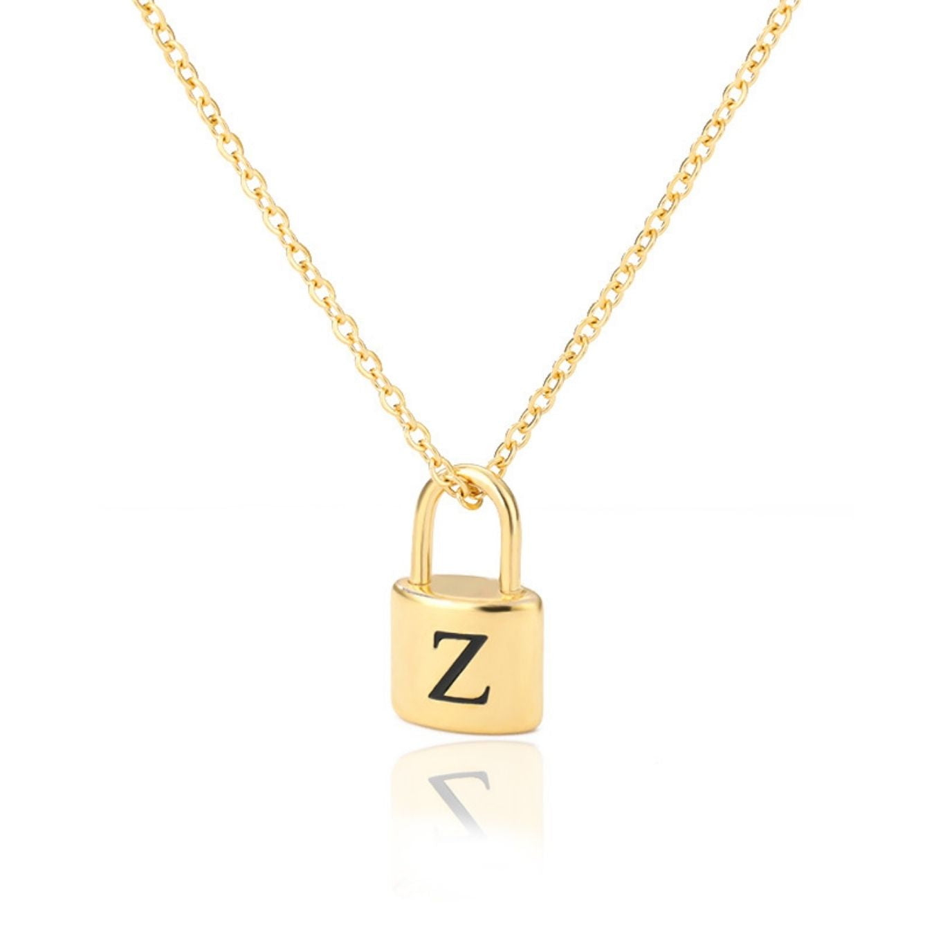 Initial Necklace "Gold Lock"