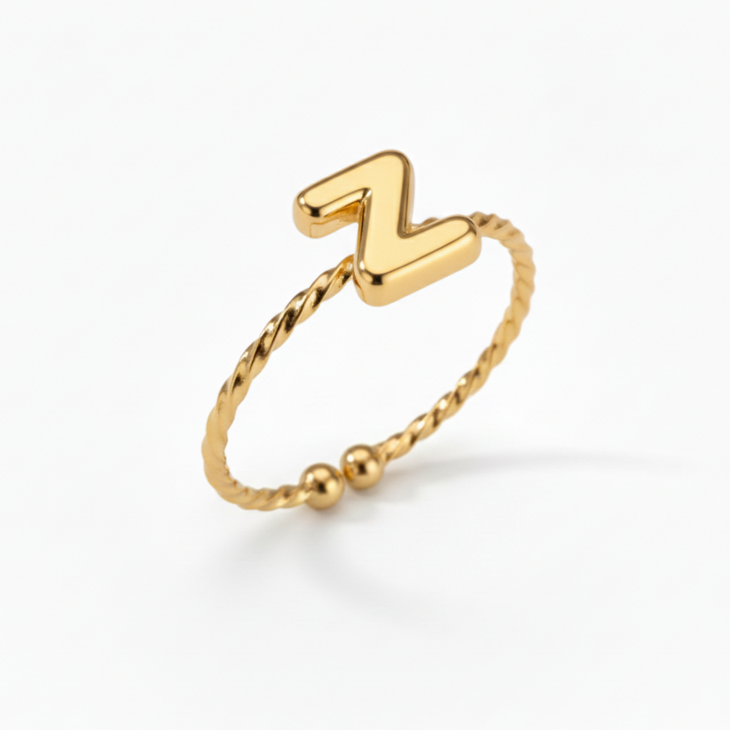 Adjustable Initial Ring "Minimalist"
