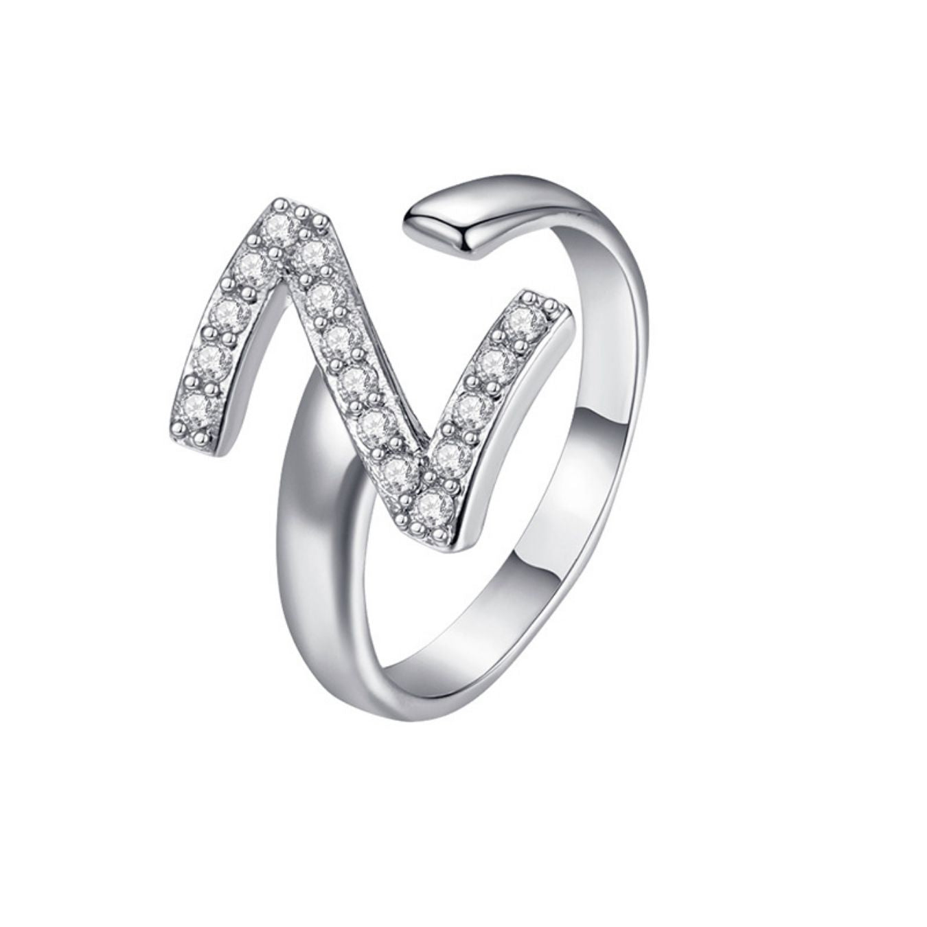 Adjustable Initial Ring "Twinkle"