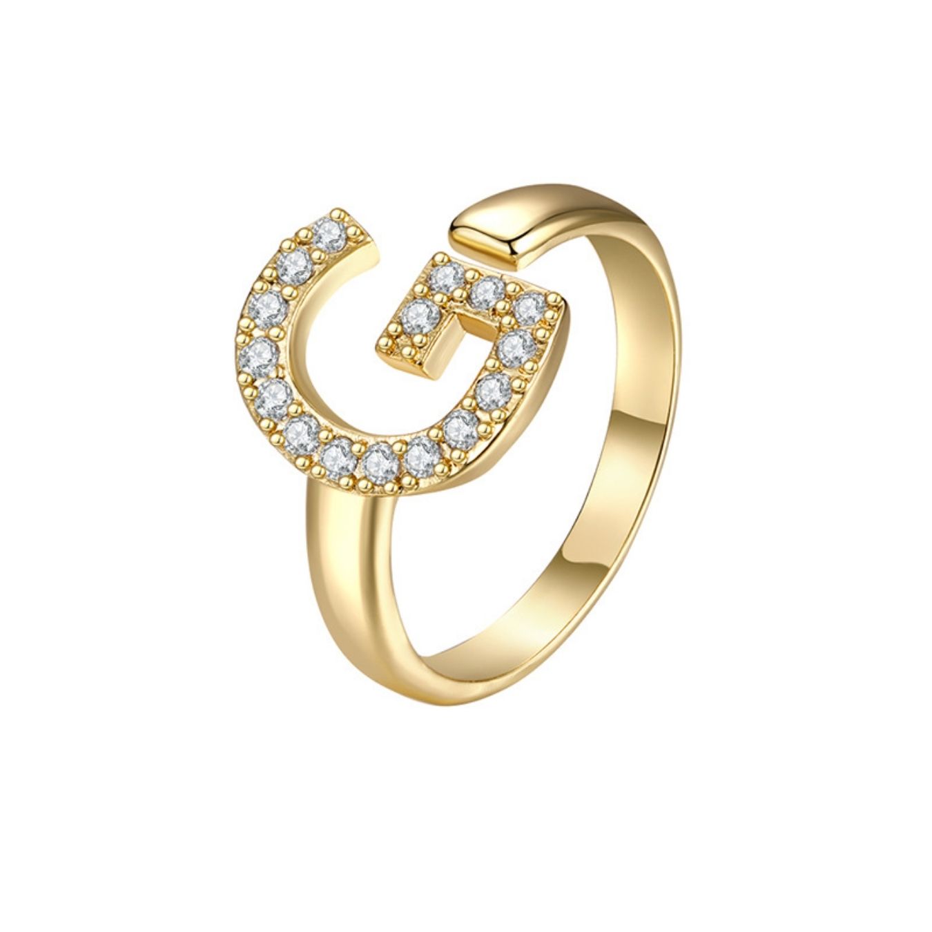 Adjustable Initial Ring "Twinkle"