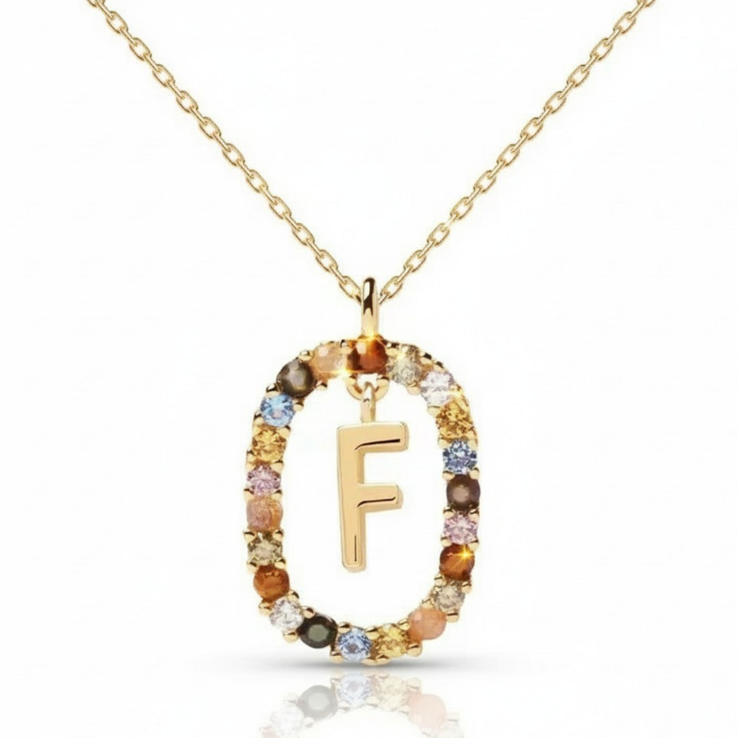 Initial Necklace "Rainbow"