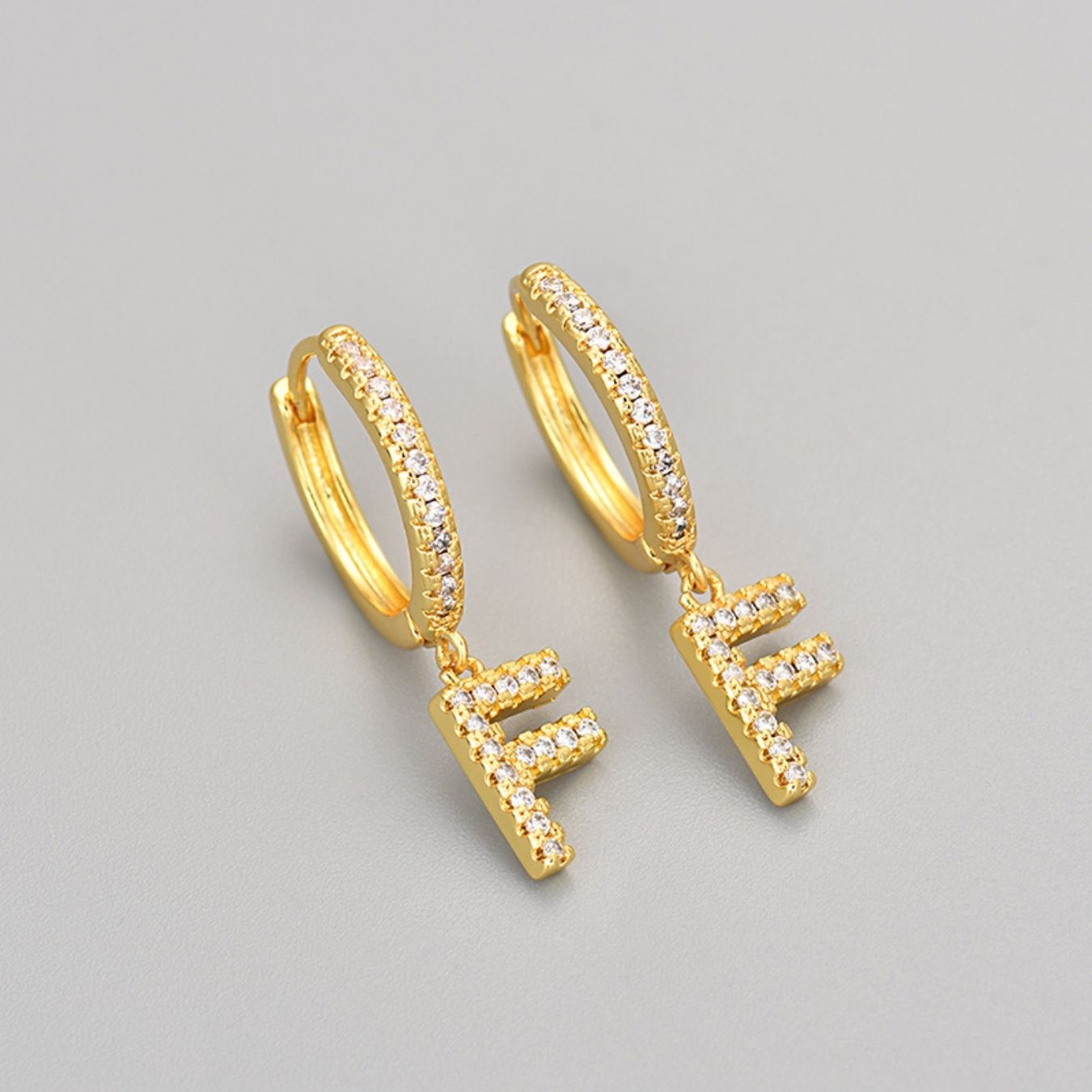 Initial Earrings "Crystal"