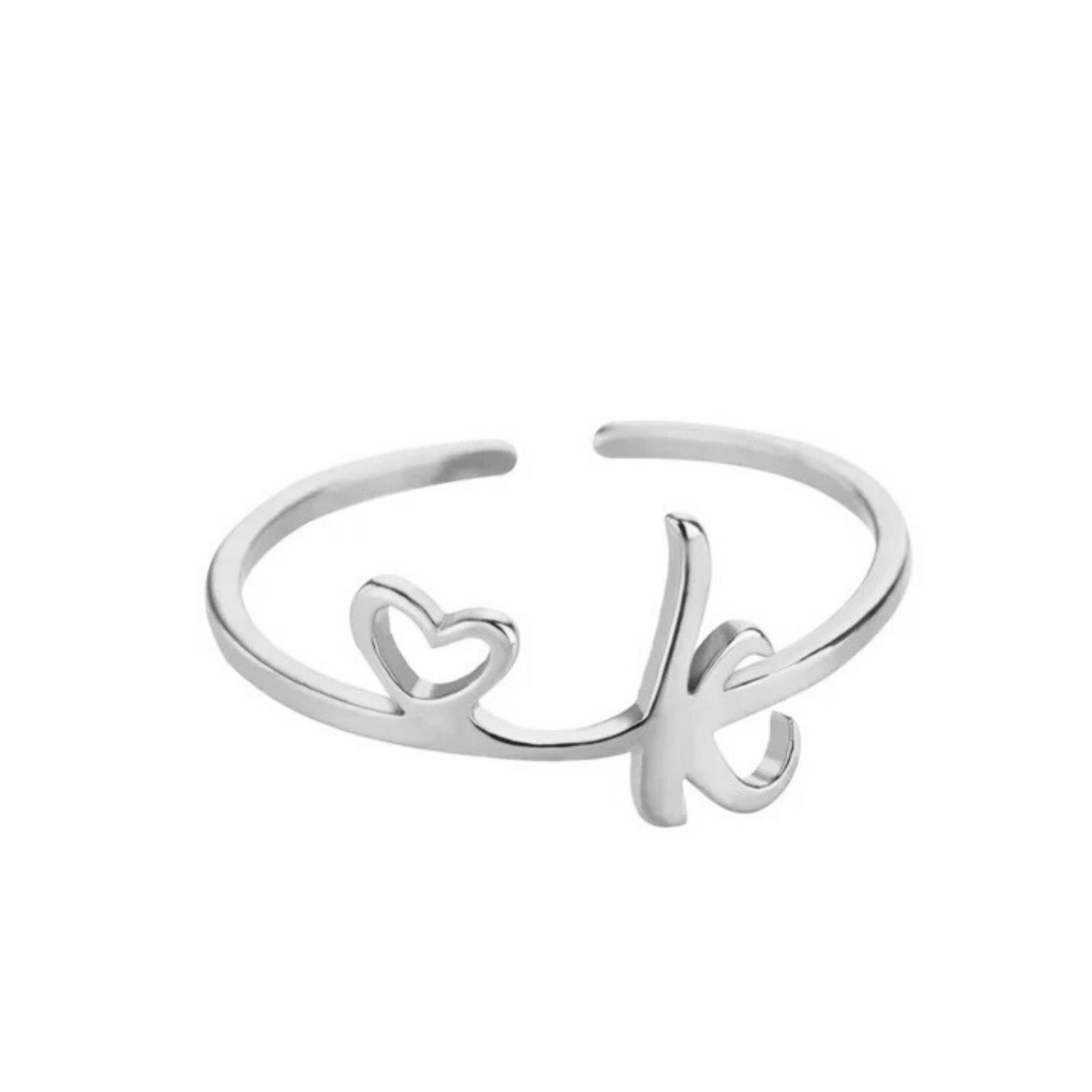 Adjustable Initial Ring "Pretty"