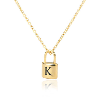 Initial Necklace "Gold Lock"