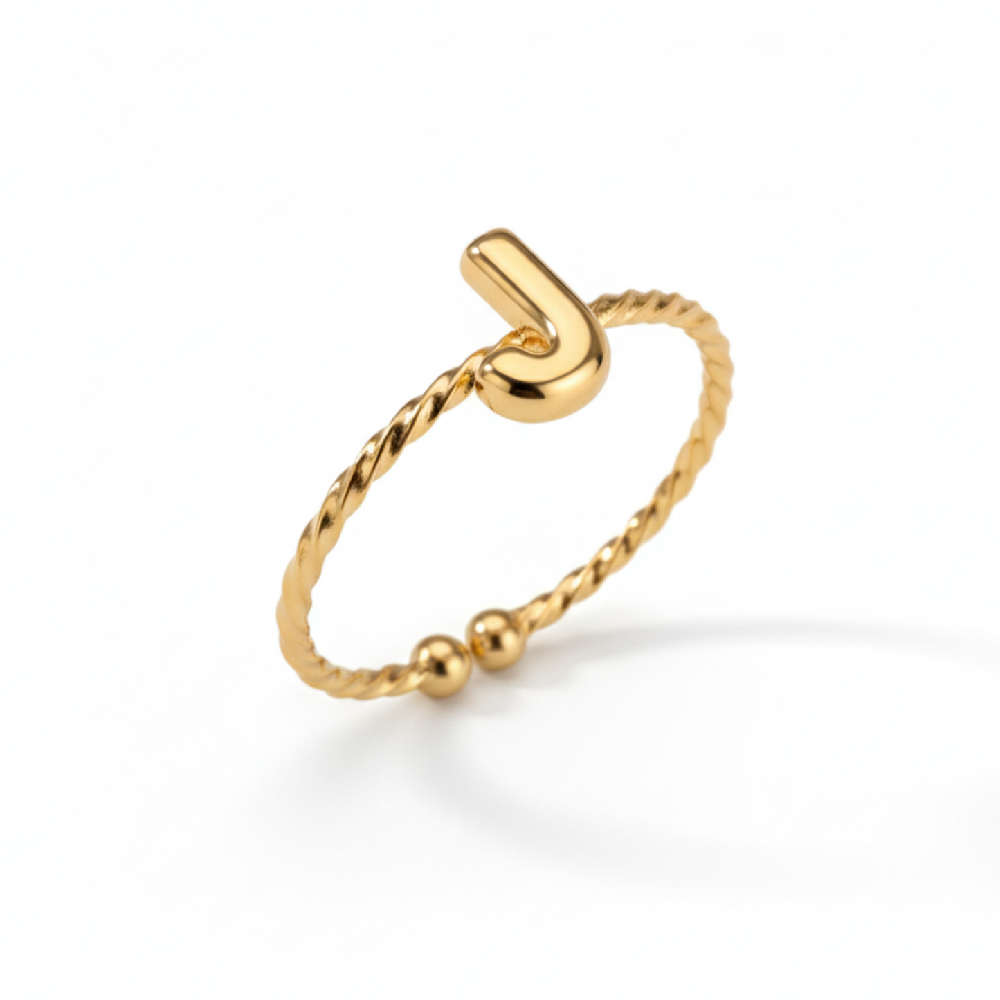 Adjustable Initial Ring "Minimalist"