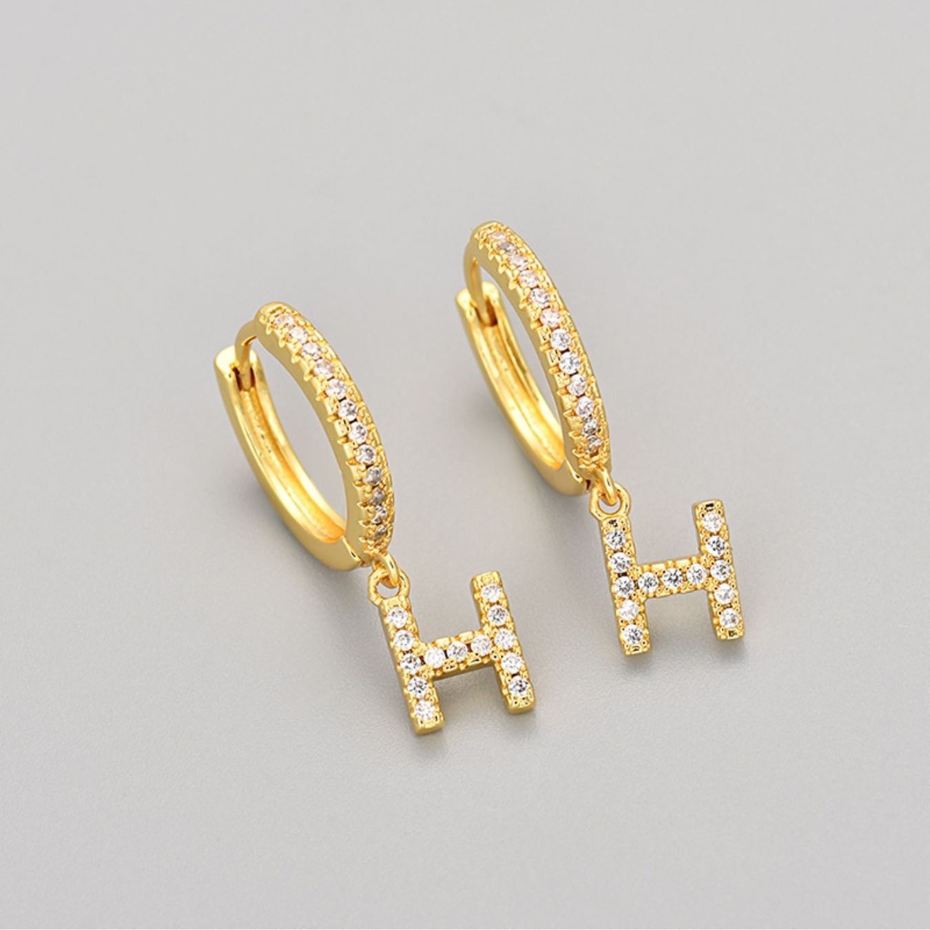 Initial Earrings "Crystal"