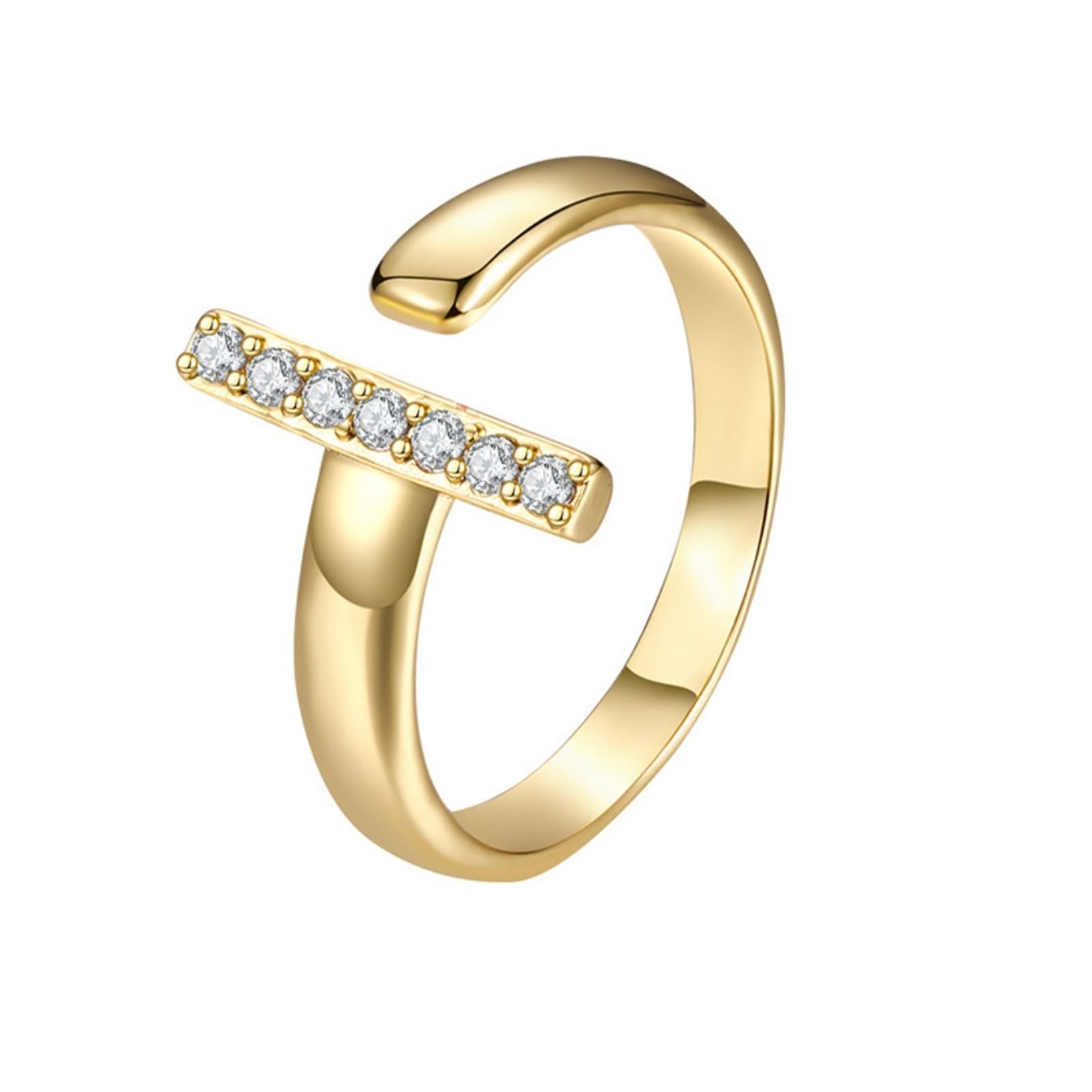 Adjustable Initial Ring "Twinkle"