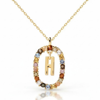 Initial Necklace "Rainbow"