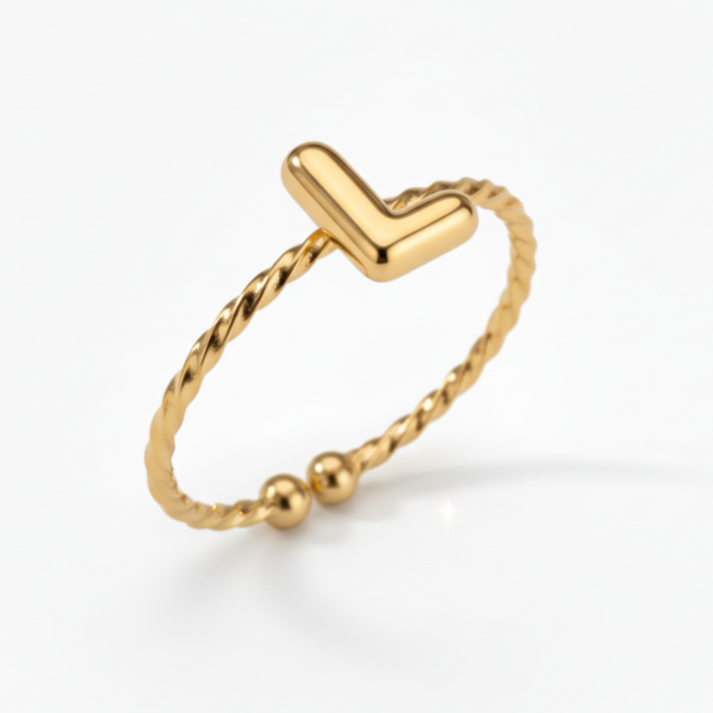 Adjustable Initial Ring "Minimalist"