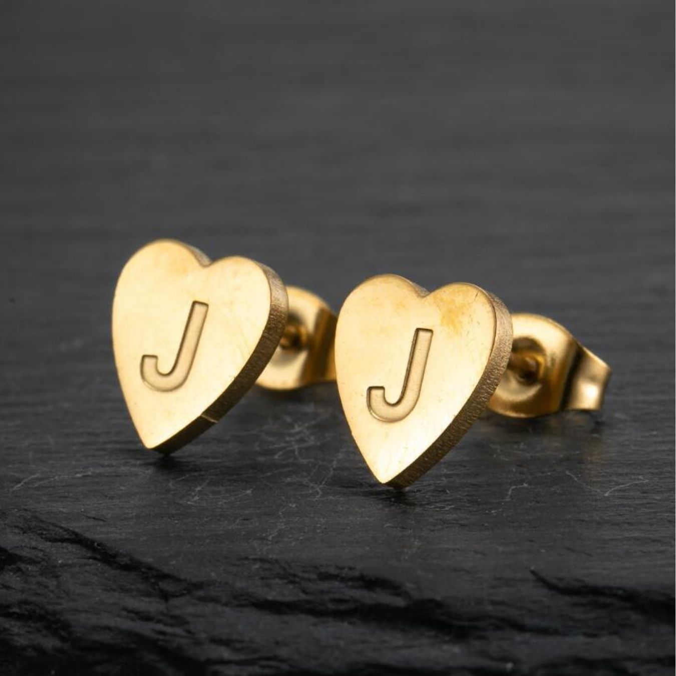 Initial Earrings "Chic Heart"