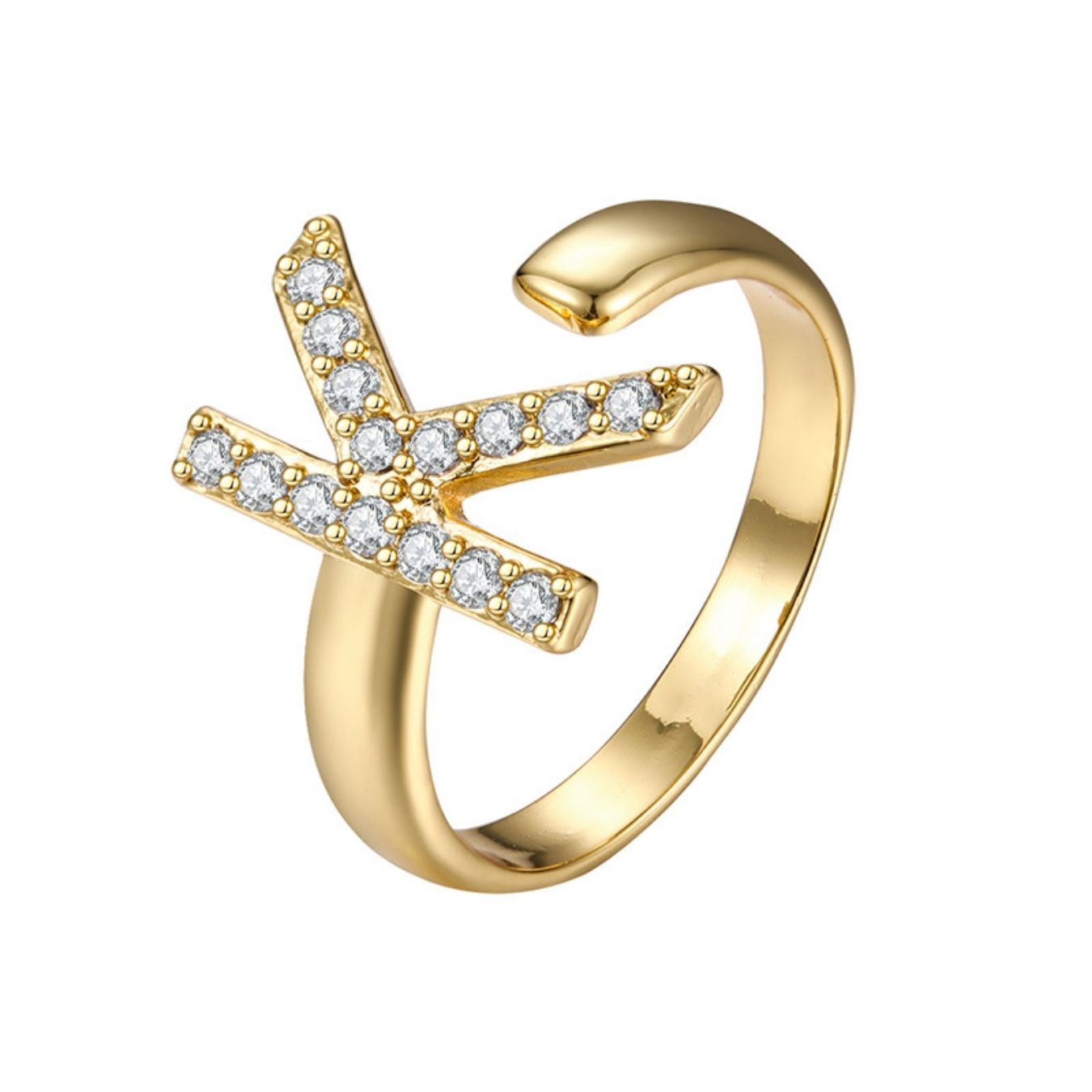 Adjustable Initial Ring "Twinkle"