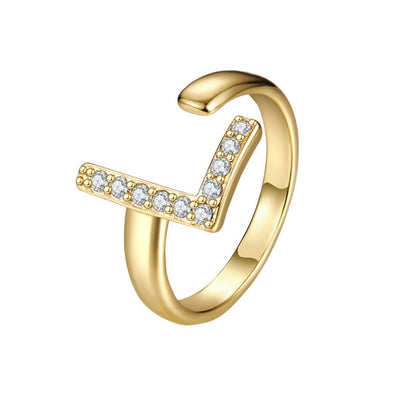 Adjustable Initial Ring "Twinkle"