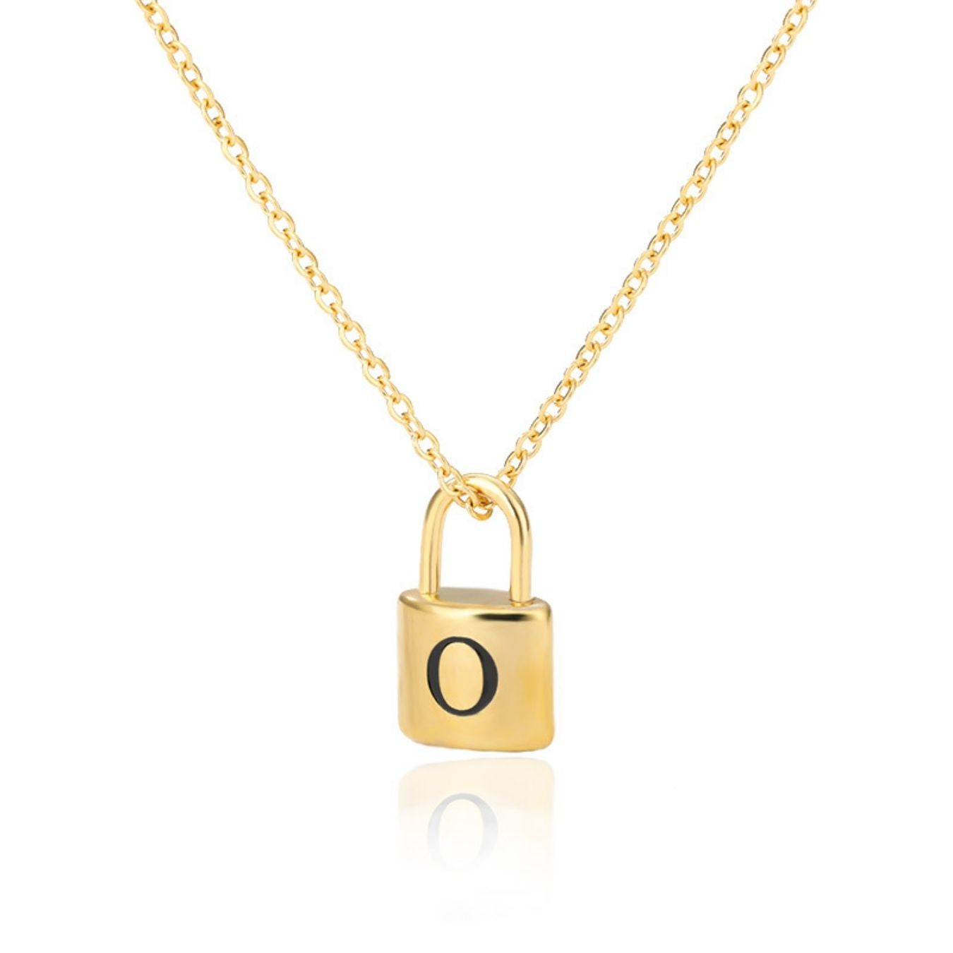 Initial Necklace "Gold Lock"