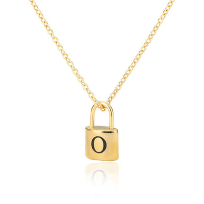 Initial Necklace "Gold Lock"
