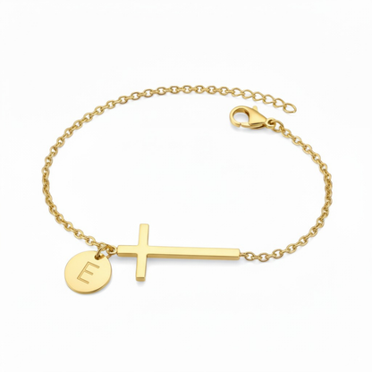 Initial Bracelet "Cross"