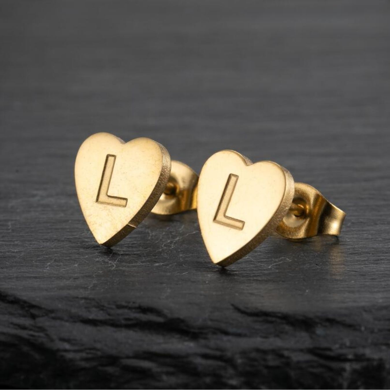 Initial Earrings "Chic Heart"
