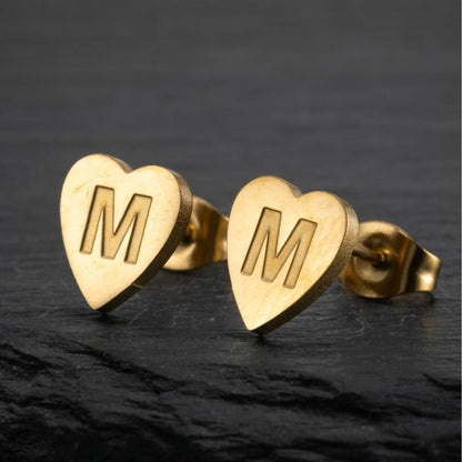 Initial Earrings "Chic Heart"