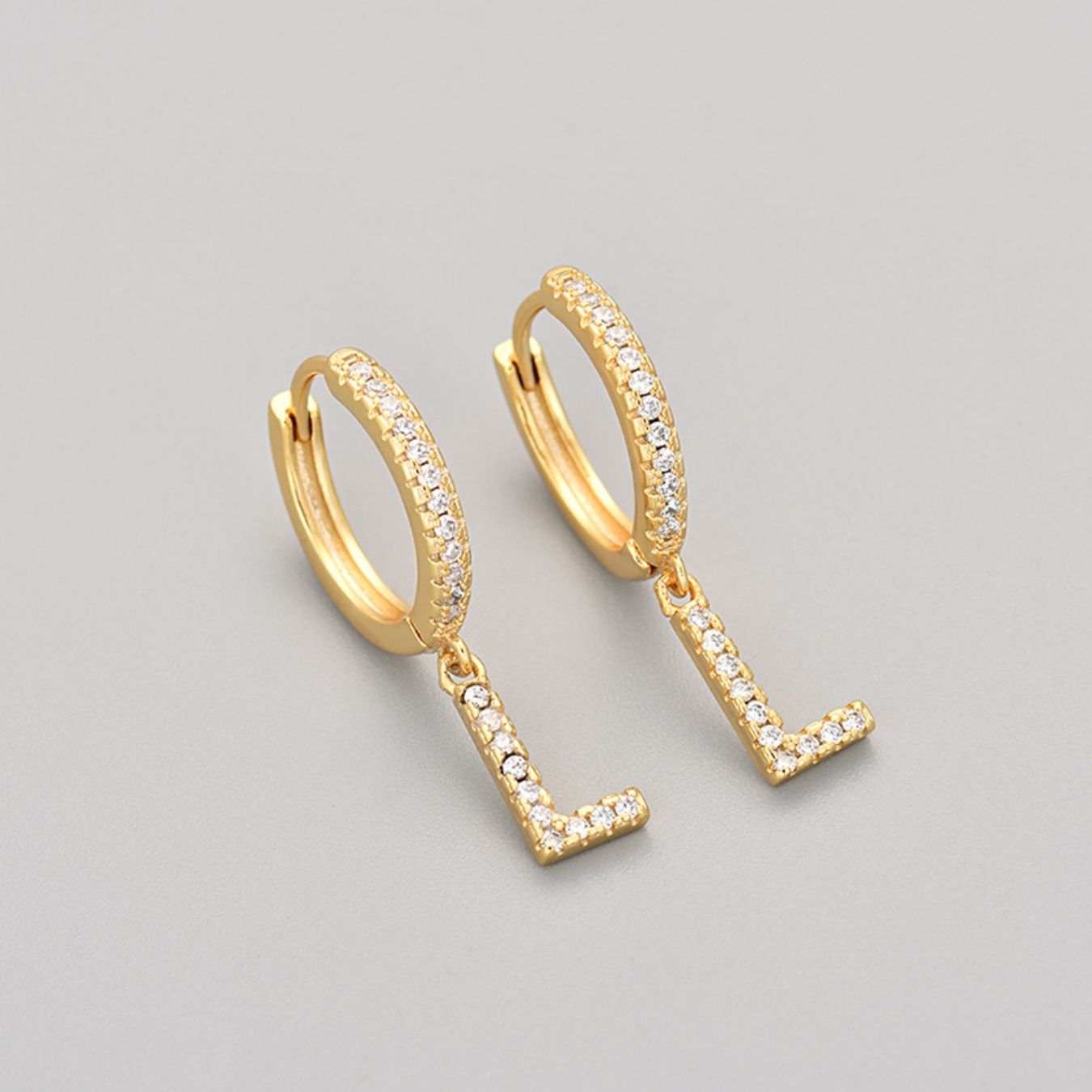 Initial Earrings "Crystal"