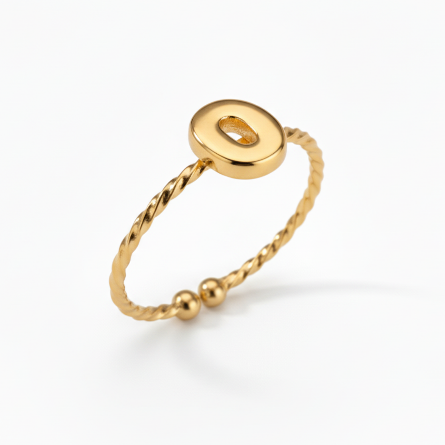 Adjustable Initial Ring "Minimalist"