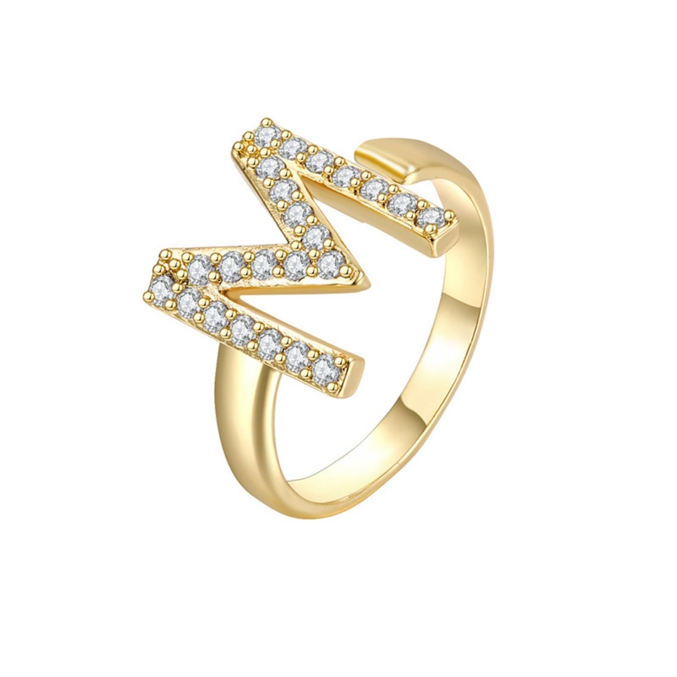 Adjustable Initial Ring "Twinkle"