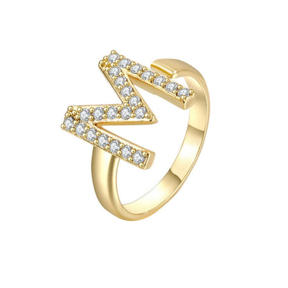 Adjustable Initial Ring "Twinkle"