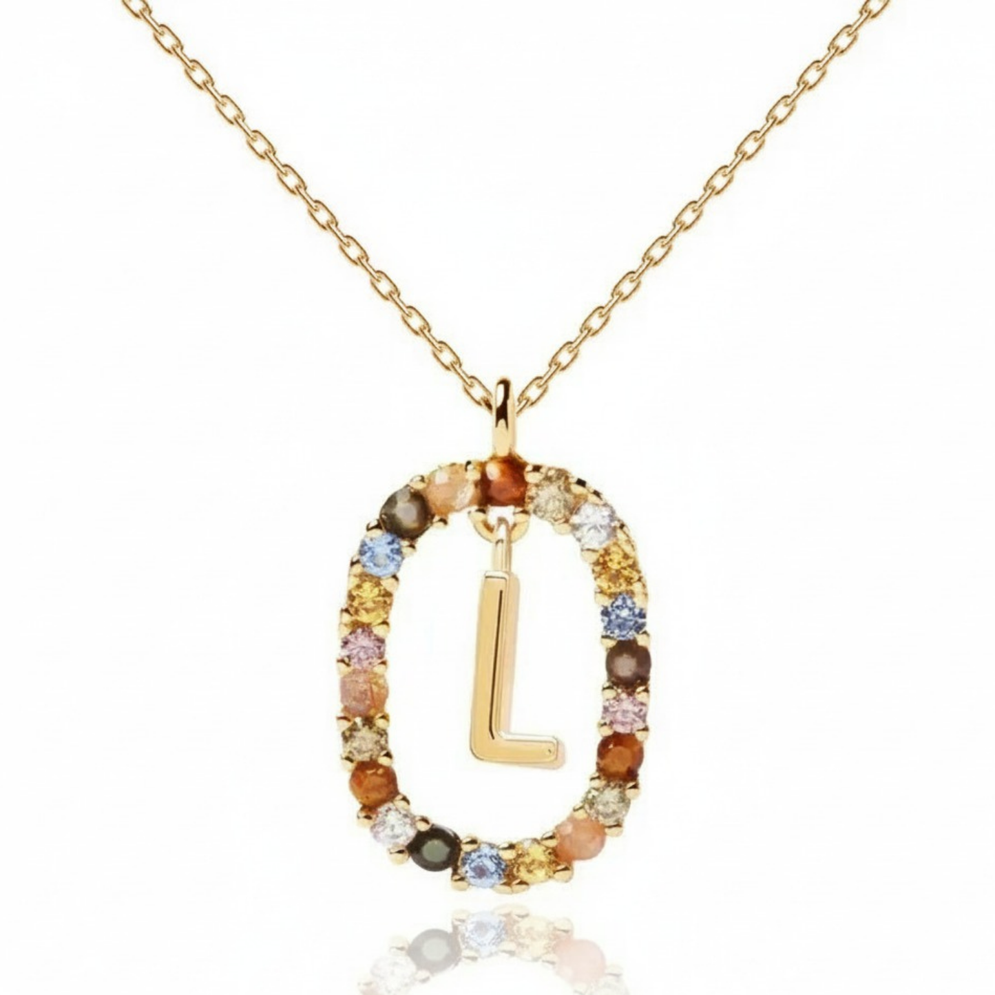 Initial Necklace "Rainbow"