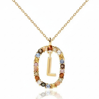 Initial Necklace "Rainbow"