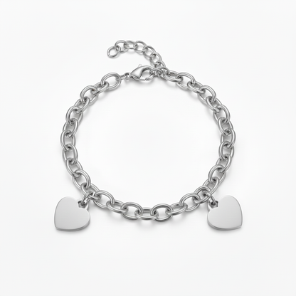 Initial Bracelet "Custom Hearts"
