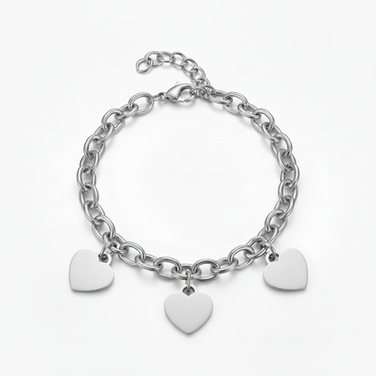 Initial Bracelet "Custom Hearts"