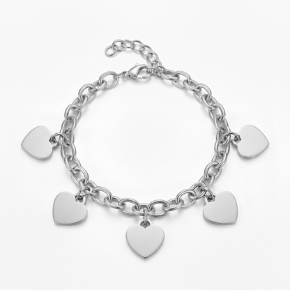 Initial Bracelet "Custom Hearts"