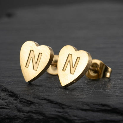 Initial Earrings "Chic Heart"