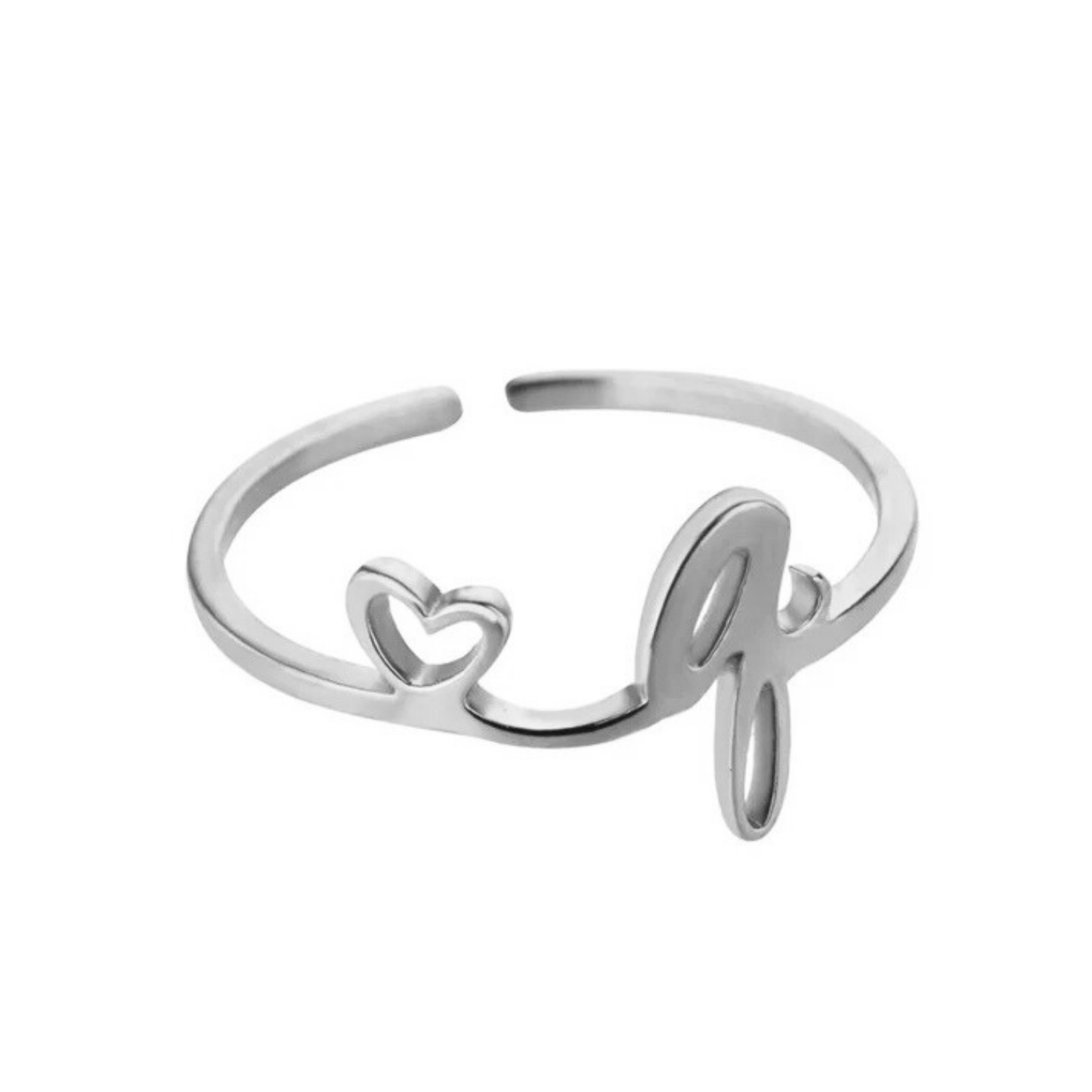 Adjustable Initial Ring "Pretty"