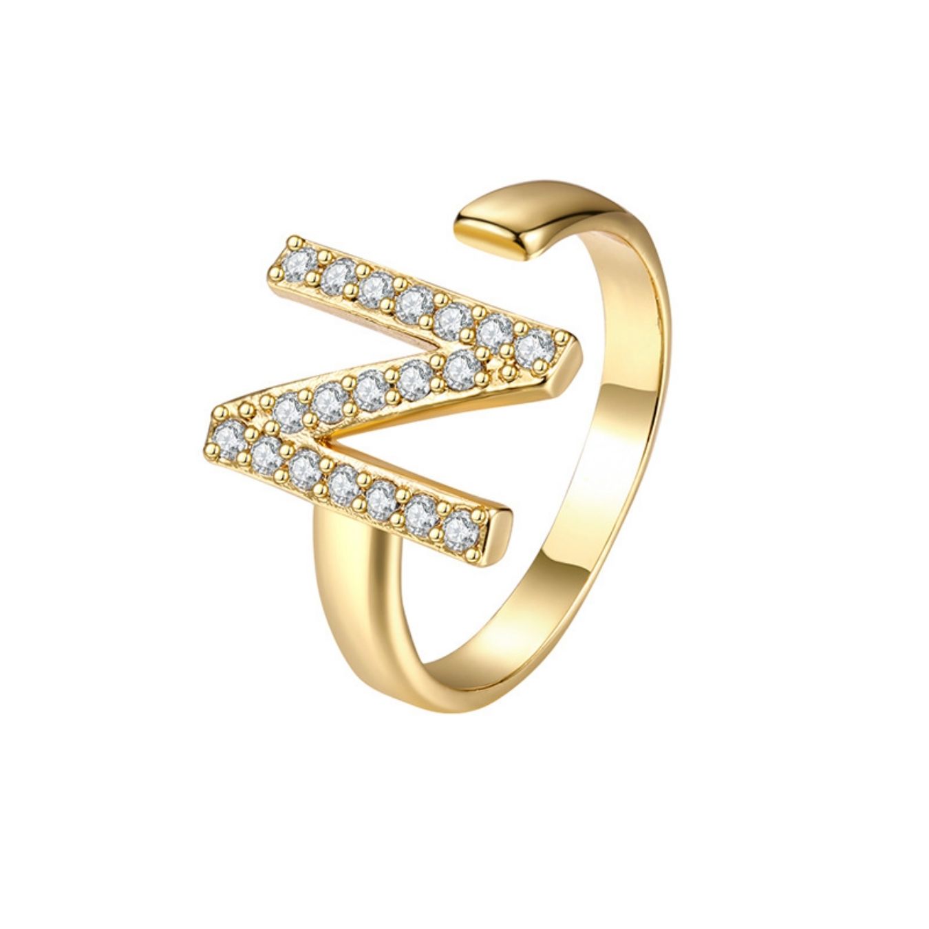 Adjustable Initial Ring "Twinkle"