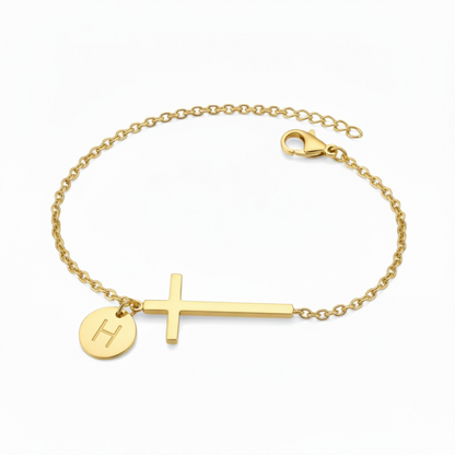 Initial Bracelet "Cross"