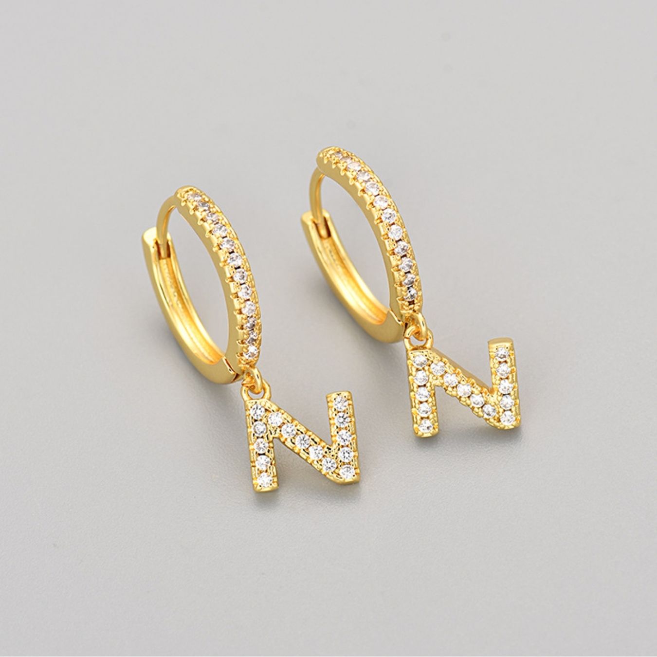 Initial Earrings "Crystal"