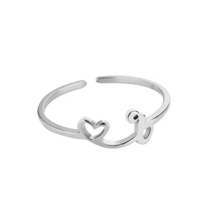 Adjustable Initial Ring "Pretty"