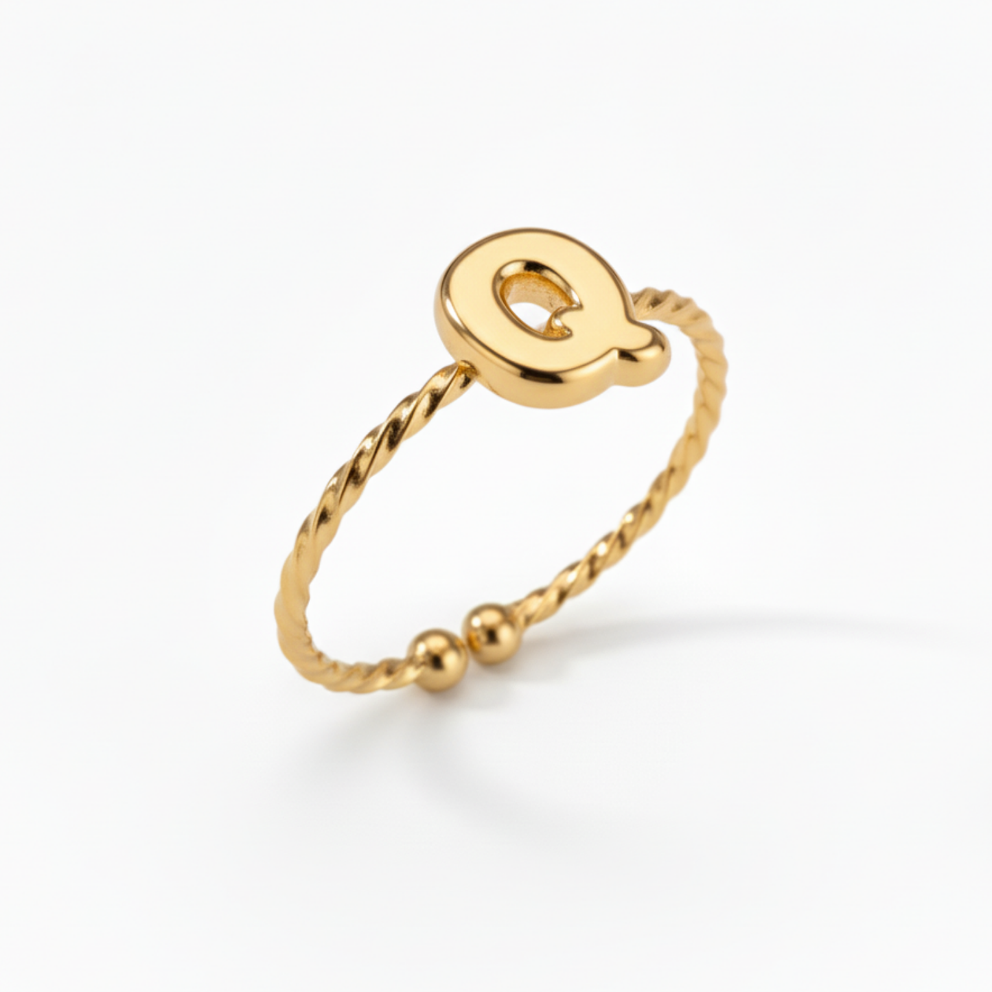 Adjustable Initial Ring "Minimalist"