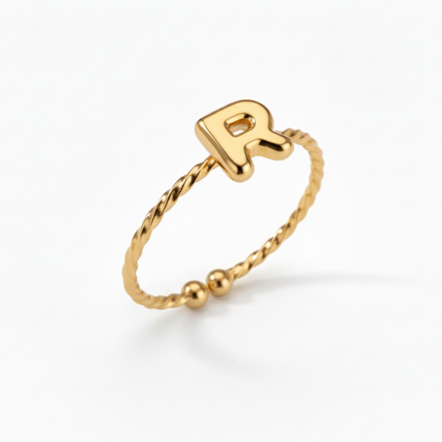 Adjustable Initial Ring "Minimalist"