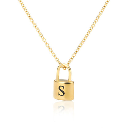 Initial Necklace "Gold Lock"