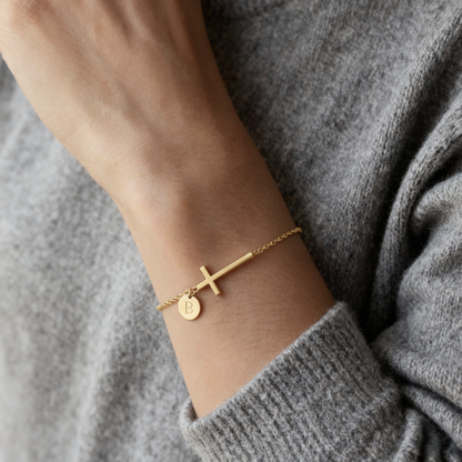 Initial Bracelet "Cross"