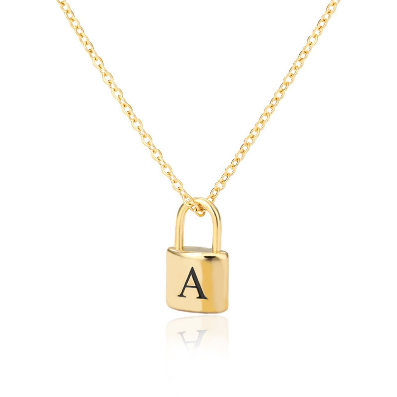 Initial Necklace "Gold Lock"