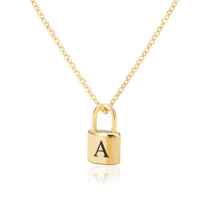 Initial Necklace "Gold Lock"