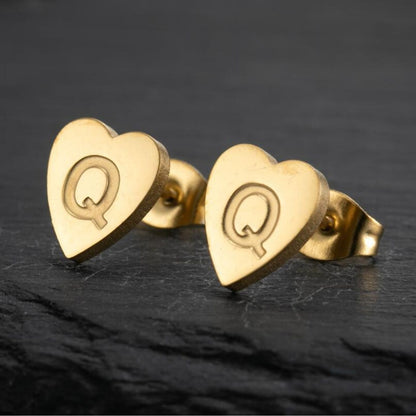 Initial Earrings "Chic Heart"