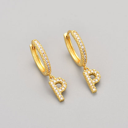 Initial Earrings "Crystal"