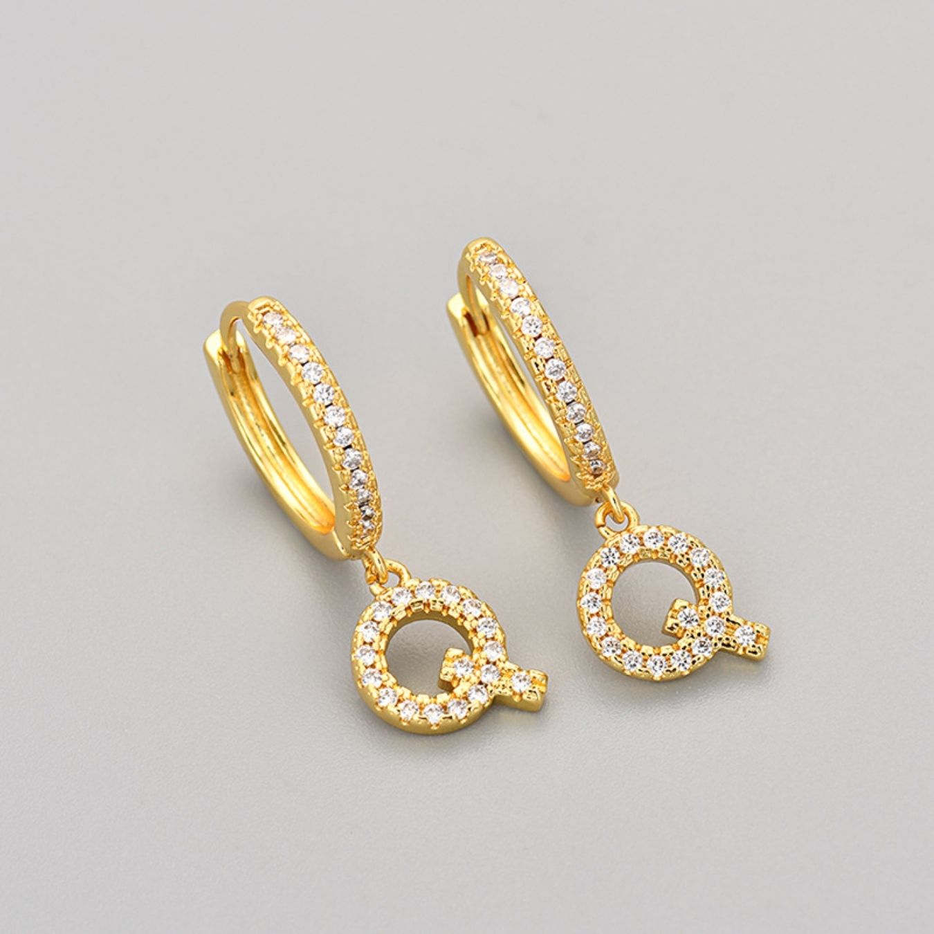 Initial Earrings "Crystal"