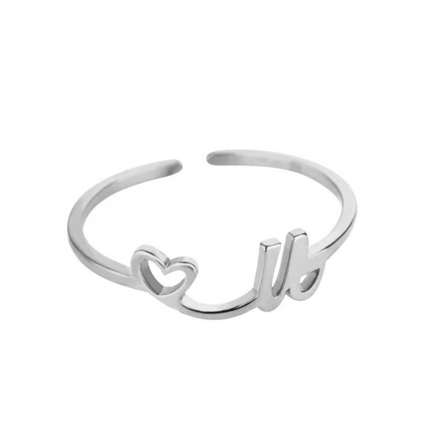 Adjustable Initial Ring "Pretty"