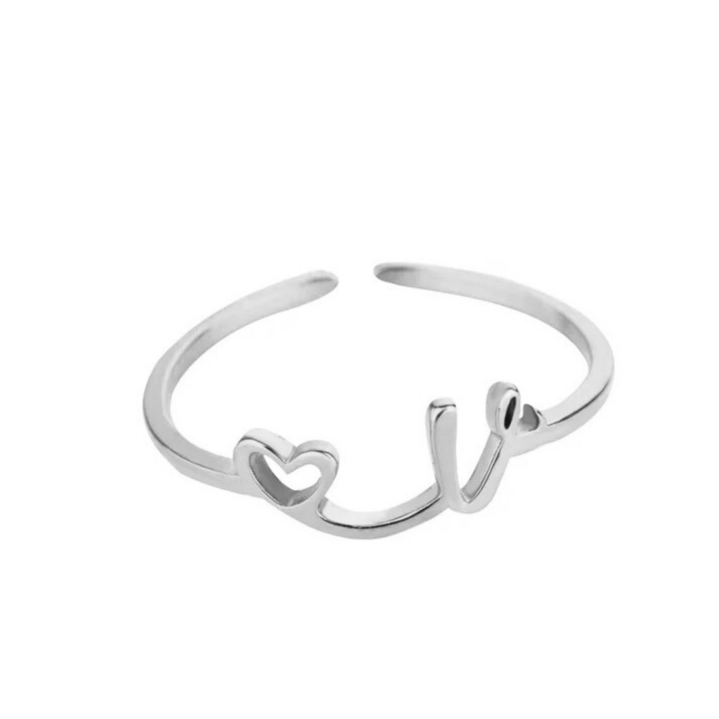 Adjustable Initial Ring "Pretty"
