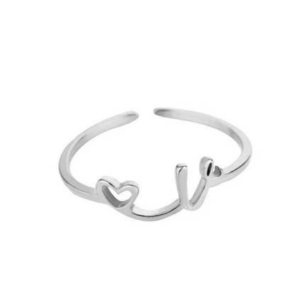 Adjustable Initial Ring "Pretty"