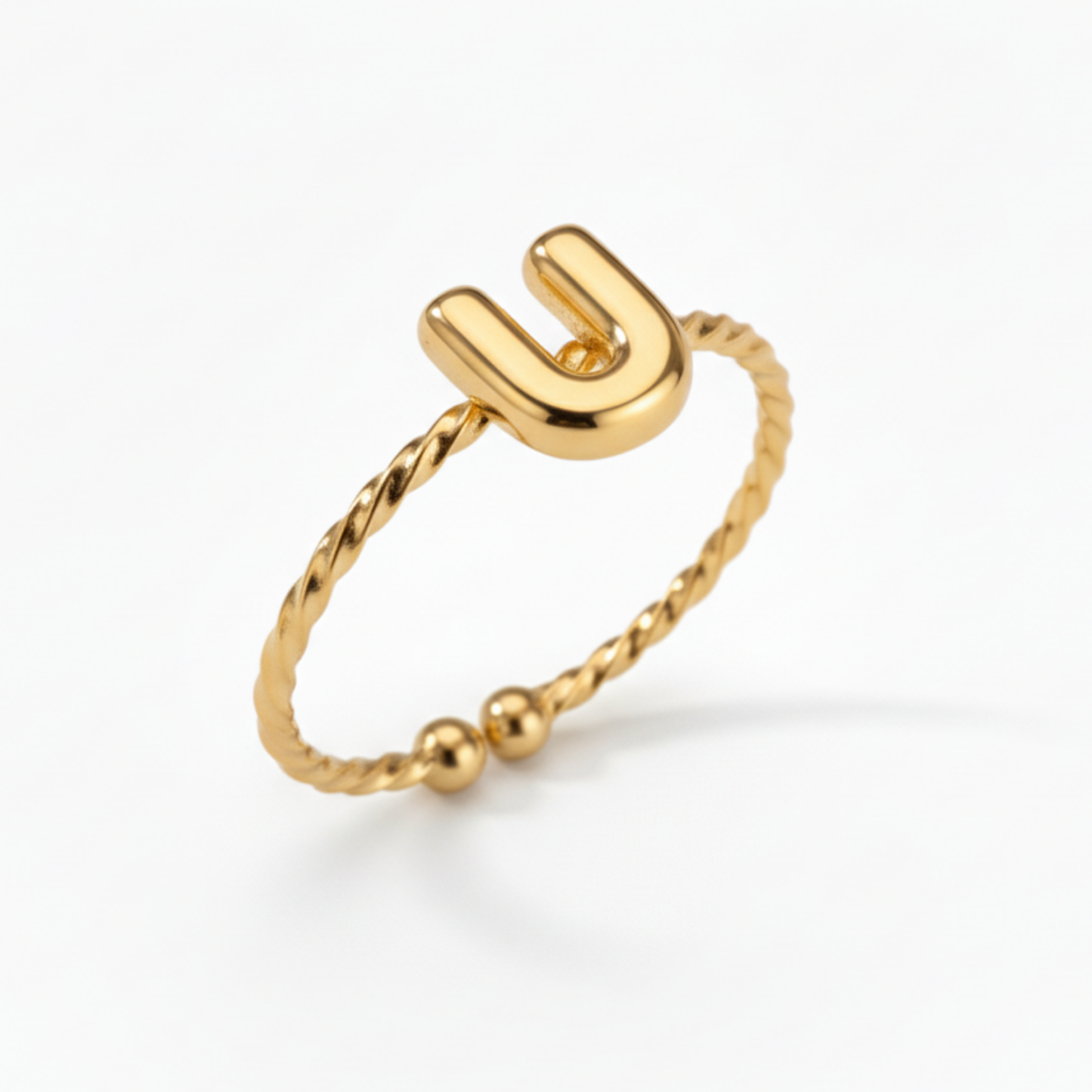 Adjustable Initial Ring "Minimalist"