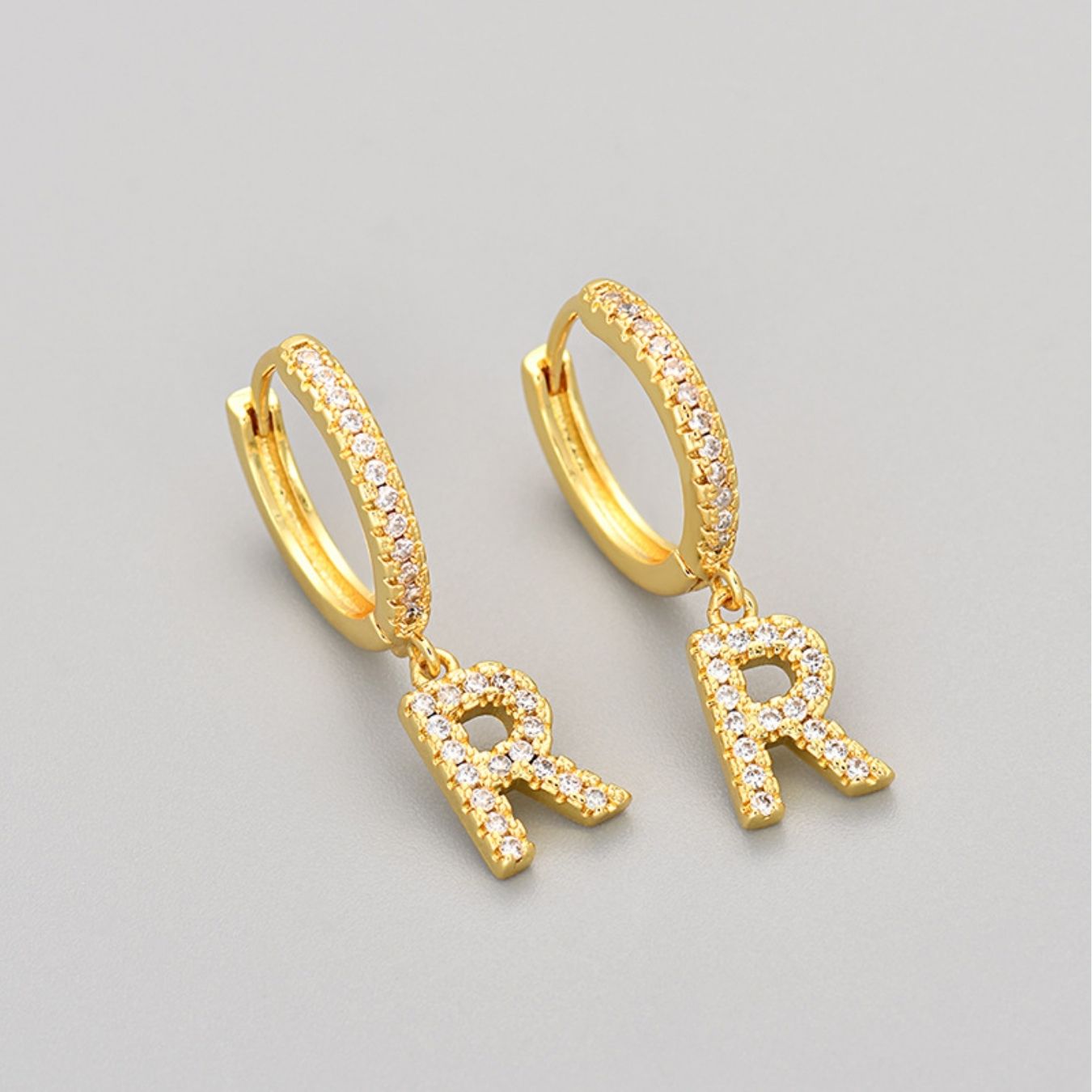 Initial Earrings "Crystal"